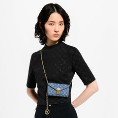 Louis Vuitton Pouch Metis Women's Belt Gold Chain Denim Storage Pouch 2026 Spring/summer New Arrival Monogram Square Waist Bag Bags Bag Bags M4622Z #84221A