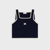 Celine Women's Summer Fashion Casual Square Neck Sleeveless Handmade Crochet Vest #79293