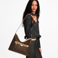 Louis Vuitton Women's Shoulder Bag Lineup Brown Vintage Print with Leather Trim Spring 2026 New Arrival Monogram Leather Bag M27335 #82657A