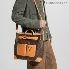 LOUIS VUITTON Steamer 30 Detachable Shoulder Strap Single Room Crossbody Monogram Coated Canvas Handbag Men's Brown #332253