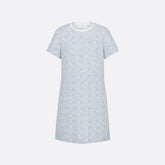Dior ? Women's Spring/Summer Fashion Casual Round Neck Simple Elegant Rattan Check Short Sleeve Dress #79562