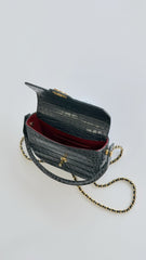 Chanel 26A Handle Clutch Bag Dark Gray Crocodile-embossed Stylish And Versatile Bag Bags #197507