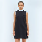 MiuMiu Women's Spring/summer Pinstripe Mini Dress Comfortable Fashion Lapel Sleeveless Straight Dresses #71963