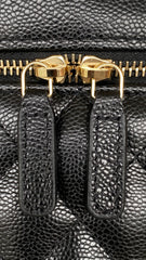 Chanel Women's Vanity Checkered Gold Buckle Leather Handbag Solid Color Casual Cosmetic Bag Bags AP2573-Y04059-C3906 #76829