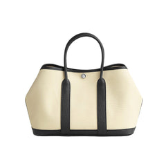 Hermes Garden Party 30 Women's Silver Buckle Colour Blocking Canvas and Calfskin Tote Bag Bags #76891