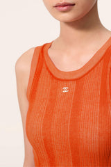 Chanel New Spring/summer Women's 2026 Collection Simple Versatile Crew-neck Knitted Top Slim-fit Lightweight Knitted Vest Lady Vest #84324A