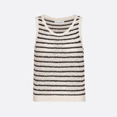Dior Women's Summer Wool-Blend Striped Crew Neck Multicolor Sleeveless Knit Vest Ngvp #2354