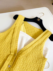 Chanel Women's Spring And Autumn Vintage V-Neck Cotton Knit Sleeveless Vest Ngvp #9877