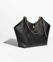 Chanel Women's MAXI Shopper Pure Color Metallic Accessories Checkered Cowhide Large Tote Bag Bags AS5463-B20565-94305 #81284