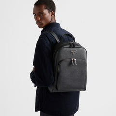 Prada Saffiano Classic Minimalist Business Backpack Printed Triangle Badge Adjustable Leather Shoulder Straps Two Way Zipper Closure Backpack Bag Bags 2VZ102_9Z2_F0002_V_DOO #79175