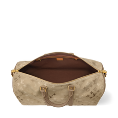 Louis Vuitton Lv Men's Keepall 50 Travel Bag Canvas Monogram Tote/shoulder Bag Sand Bags M29159 #84177A