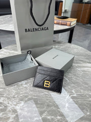 Balenciaga CRUSH Unisex Fashion Classic Solid-color Embossed B Logo Metal Accessories Card Holder Wallet Bag Bags 766467210J11000 #78543