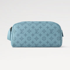 Louis Vuitton DOPP KIT Toiletry Bag Women's Men's Fashion Trend Handbag Luxury Monogram Shadow Embossed Double Zip Wash Bags M14485 Grey M14885 Light Blue M14843 Dark Blue #81236