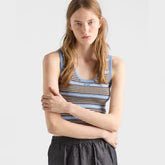 Prada Milano 26 Women's Spring And Summer Striped Knitted Tank Top Fashionable Simple Casual Short Summer Sleeveless Tank Top Lady Vest #195339