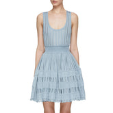 Alaia Crinoline Dress Women'S Fashion Spring Summer Vest Dress Short Knitted Crochet Dresses Ngvp #1487