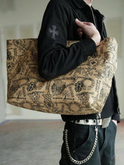 Chrome Hearts Men's And Women's Multi-pattern Cross-stitch Tote Bag Beach Bag 925 Sterling Silver Findings Bags #197458