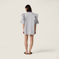 MiuMiu Women's Spring/summer Cotton Pleated Ruffled Dress Fashionable Casual Short Mini Dress Dresses Lady #196416