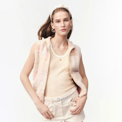 Chanel Women's Summer Fashion Casual Solid Color Round Neck Sleeveless Knit Tank Top Vest #78478
