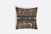 Square Pillow ¨C Beige Toile de Jouy Fauna