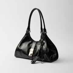 Prada Women's Fashion Classic Solid Color Leather Monogram Lock Clasp Medium Leather Tote Bag Shoulder Bag Bags #78672