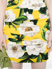 Dolce&Gabbana Women's Summer Floral Print Sleeveless Silk Stretch Satin Mini Dresses Ngvp #1764