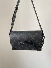 Louis Vuitton Lv Mini Box Bag Steamer Mini Handbag. Monogram Eclipse Canvas Chain Shoulder Bag Fashionable Casual Men's Crossbody Male Bag M81783 #195921