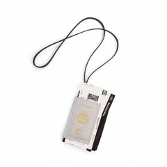 Balenciaga Spring New Product: Passport Aircraft Phone Lanyard Bag Silver And Black Glossy Leather Passport Bag Airline Ticket Wallet Bags #195348