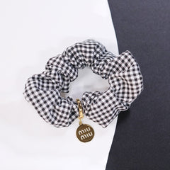 MiuMiu Women's Black and White Checkered Printed Hair Bands Headbands Hair Bands Hair Clips Jewelry #75549
