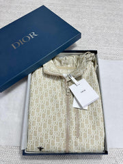 Dior Women's Spring/Summer Logo Printed Solid Color Hooded Zipper Sleeveless Vest Jacket #76126