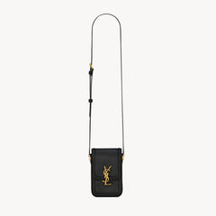 SAINT LAURENT SOLFERINO Mini Bag Women's Fashion Classic Black Leather Crossbody Bag with Gold Buckle and Adjustable Strap Bags 753963BWR0W1000 #78744