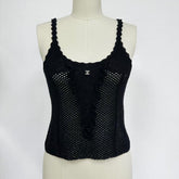 Chanel Women's Summer Fashion Casual Solid-Color Round Neck Breathable Lace Trim Tank Top Vest #78515