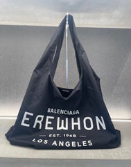 Balenciaga Men's Solid Color Letter Printed Nylon Shopper Handbag Tote Bag Bags #75822