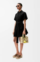 Loewe Women's Summer Solid Colour Printed Embroidery Button Shirt Style Short Sleeve Dresses #76729