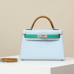 Hermes Solid Color Handbag Temperament Metal Buckle Kelly Bag Accessories Handcrafted Leather Bag From The Original Factory's Premium Custom Collection #74557