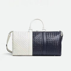 Bottega Veneta Intrecciato Men's Solid Color Adjustable Detachable Shoulder Strap Woven Calfskin Travel Bag #77472