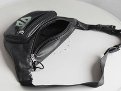 Balenciaga Explorer Men's Letter Print Zipper Closure Black Grained Cowhide Leather Single Shoulder Crossbody Belt Bag Bags #77711