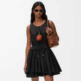 Loewe 26 Paula's Ibiza Collection White And Black Dresses Women's Spring/summer Sleeveless Tank Tops High-waisted Drawstring Fashion Casual Dress Lady #197248