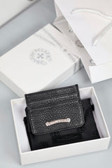 Chrome Hearts Luxury Fashion Trend Italian Cowhide 925 Sterling Silver Accessories Couple Men's And Women's Models Folding Card Case Card Holder Bags Bag #76516