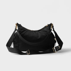 Prada Explore Women's Classic Solid Color Leather Zipper and Flap Pocket Recycled Nylon and Leather Handbag Shoulder Bag Crossbody Bag Bags #78673