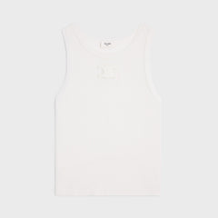 Celine Women's Summer Solid Color Embroidered Logo Print Round Neck Sleeveless Tank Top Vest #74998