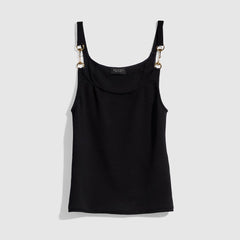 Gucci Women's Fashionable Horsebit-detail Tank Top Spring Summer 2026 Classic Black And White Casual Tank Top Vest Lady #84286A