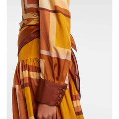 Zimmermann Women's Spring/summer Como Printed Shirt Dress With Tie-sash Stylish And Elegant Dress Lady Dresses #196842