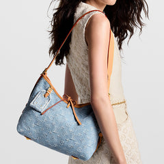 Louis Vuitton Women's Carryall Small Denim Logo Tote Bag Solid Color Mother-And-Child Bag Canvas And Leather Underarm Bag Bags M11462 #81484
