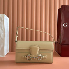 Gucci Primavera Series Clutch/shoulder Bag Horsebit Ristretto A Stylish And Elegant Horsebit-embellished Bag Adjustable Leather Shoulder Strap (18�2 Cm) Bags Bags #196586