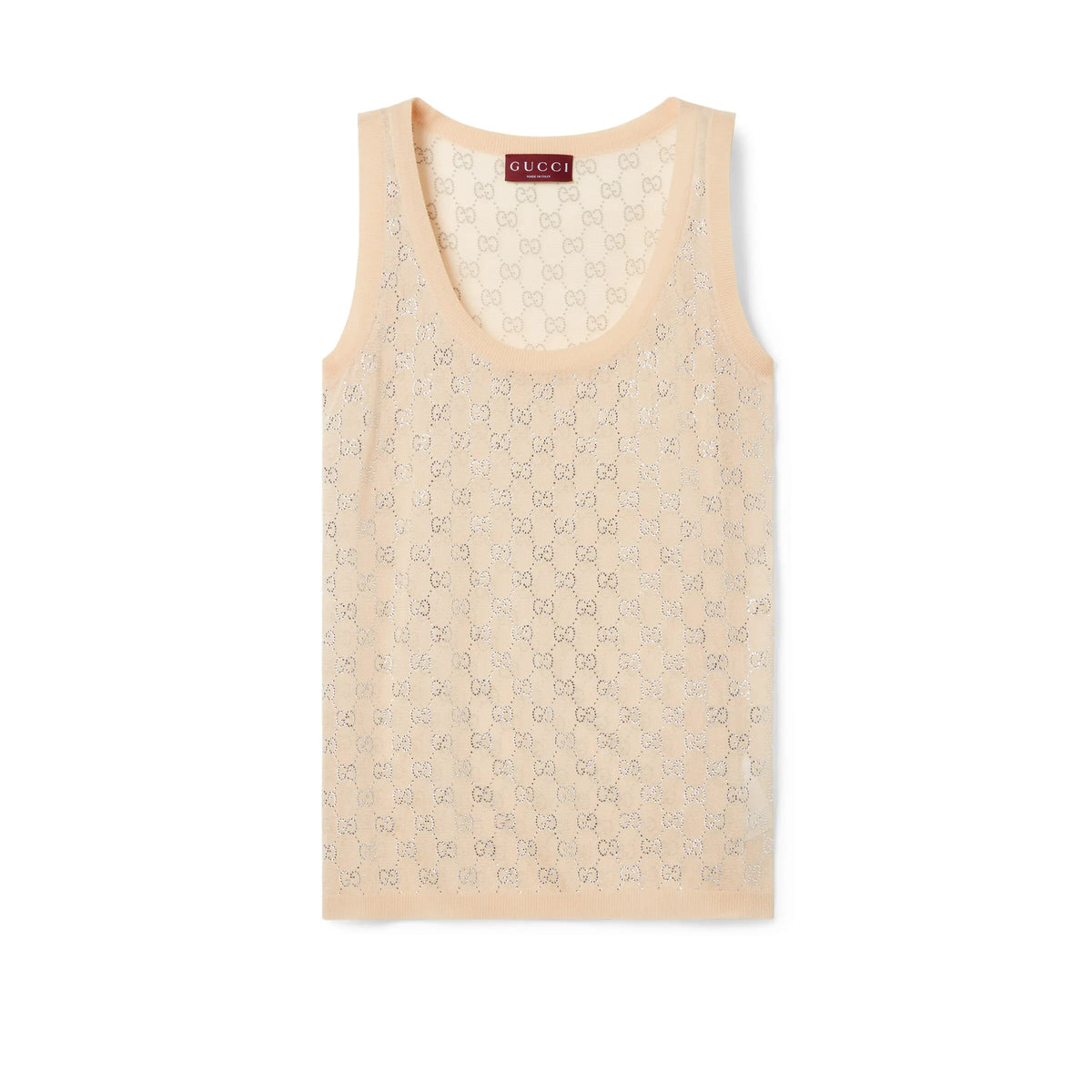 Gucci New Arrival 26 Gg Rhinestone-embellished Fine Mulberry Silk Tank Top For Women A Fashionable Sexy And Casual Tank Top For Spring And Summer Lady Vest #195857