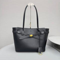 Balenciaga Bel Air Black Shoulder Bag With Gold Buckle And Belt Design Large Capacity Tote Bag Bags #84179A
