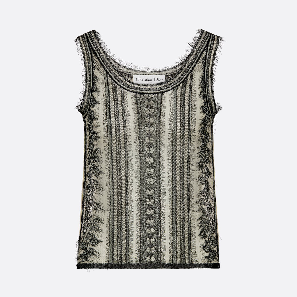 Dior Women's Summer Lace Knit Stretch Hollow-Out Solid Color Sleeveless Vest Ngvp #2397