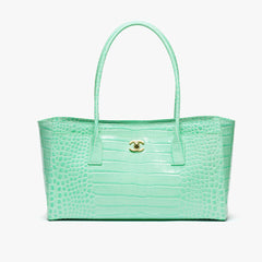 Chanel Spring/Summer 2026 Crocodile-Embossed Leather Handbag Classic Double C Metal Logo Stylish and Elegant Large-Capacity Clutch Bags Bag #195597