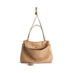 Balenciaga Rodeo Large Handbag Women's Men's Solid Fashion Leather Contour Gold Silver Metal Accessories Bags 7897442AA4V2621 Ngvp #1584