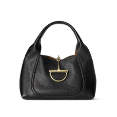Gucci Softbit Women's Solid Color Horsebit Buckle Leather Tote Shoulder Bag Bags #76194